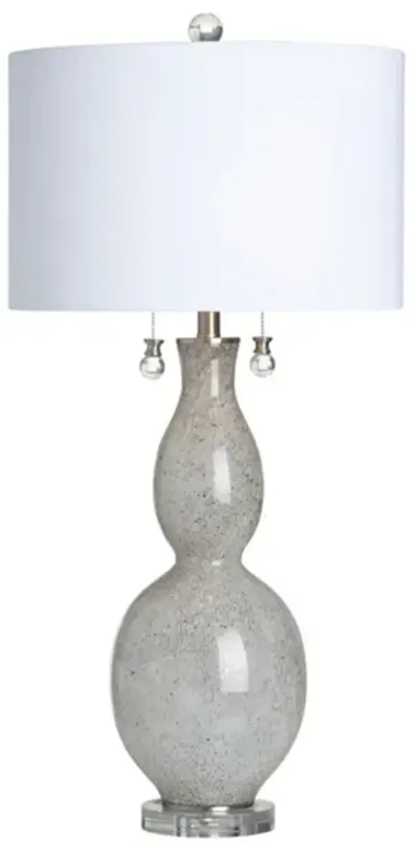 White Art Glass Table Lamp 35.25"H