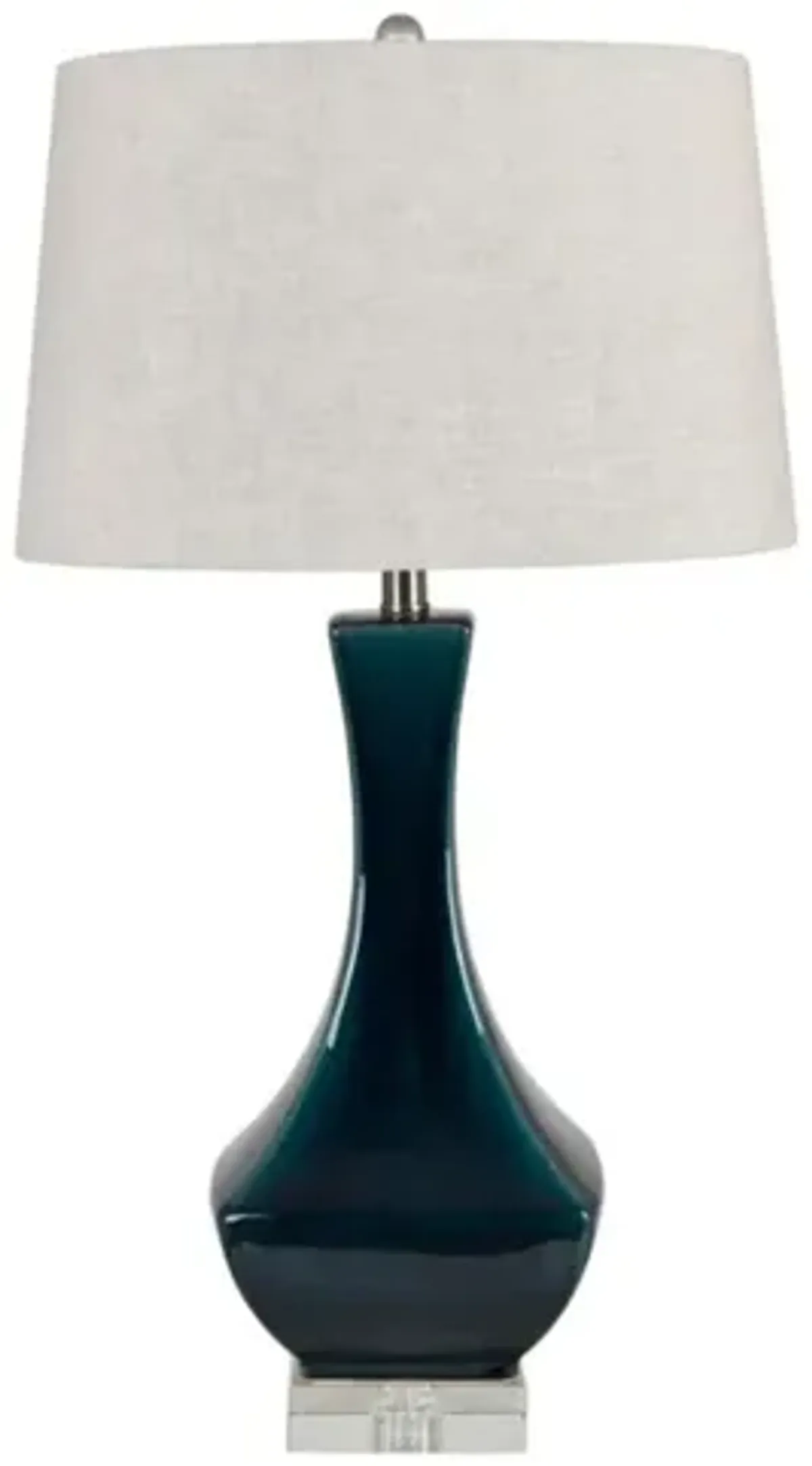 Teal Ceramic Table Lamp 31"H