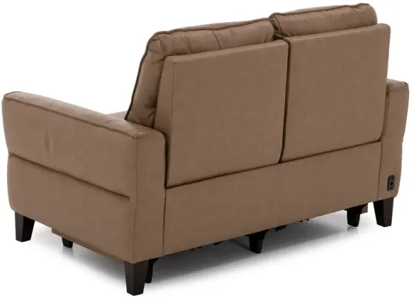 New York Leather Power Headrest Reclining Loveseat