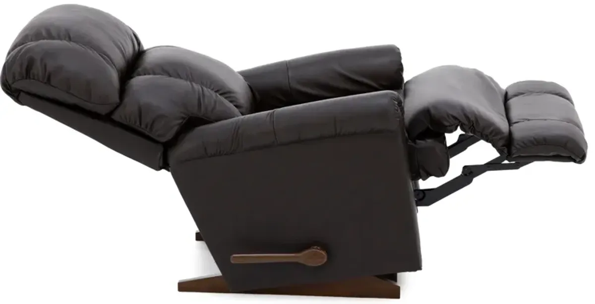 Pinnacle Leather Rocker Recliner in Umber