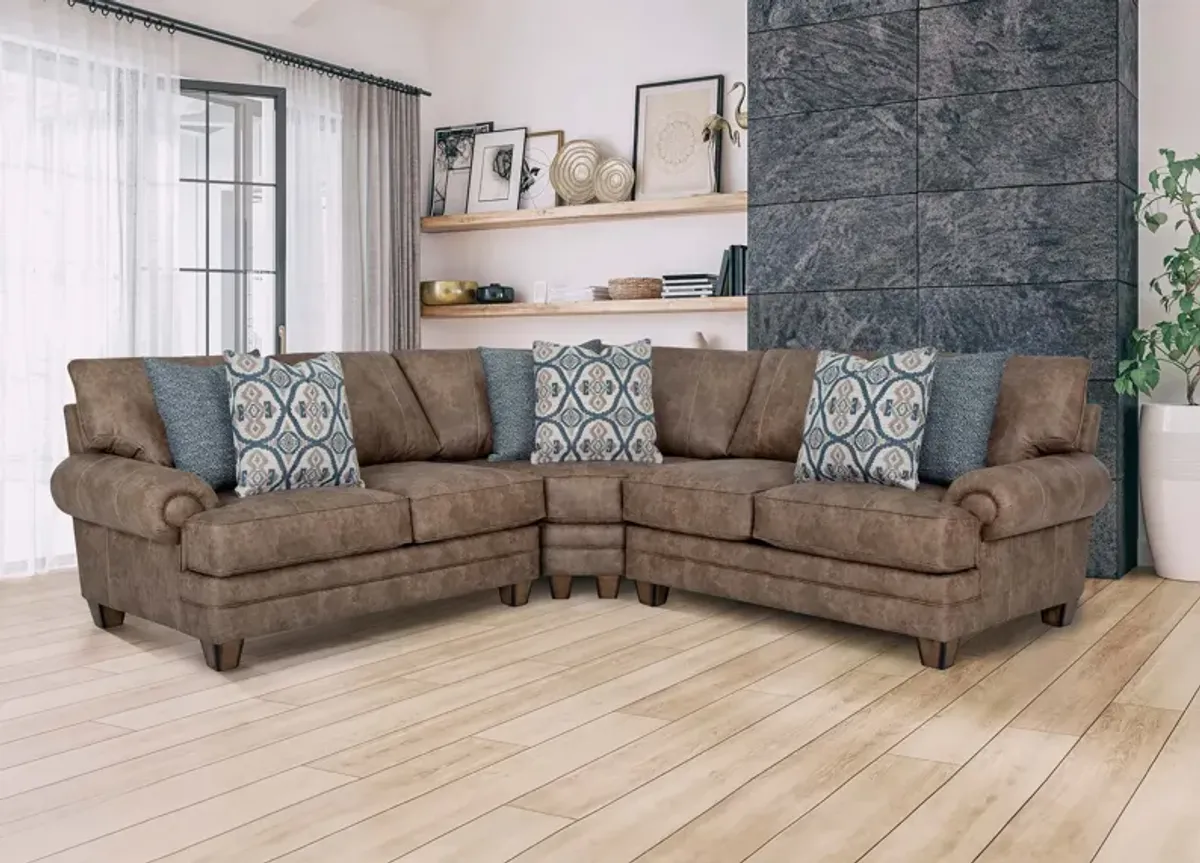 Maeve 3-Pc. Sectional in Hazelnut