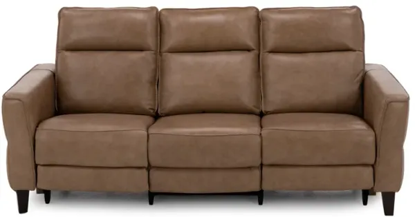 New York Leather Power Headrest Reclining Sofa