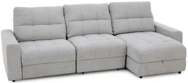 Duncan 3-Pc. Power Reclining Chaise Sofa With One Power Armless Sliding Chair In Duncan Coin In Righ