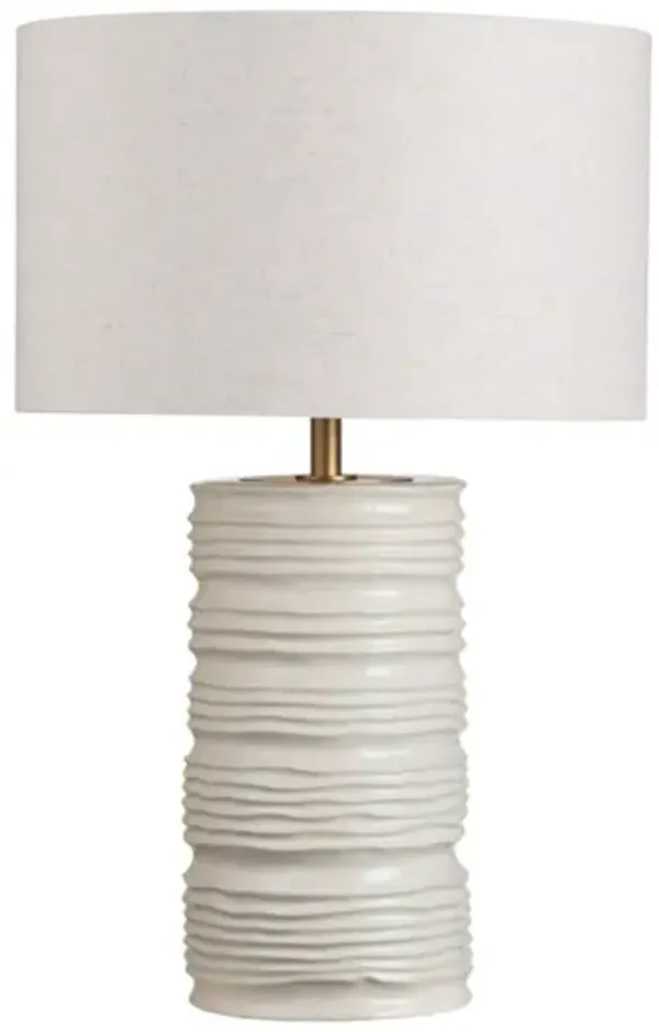 Cream Ceramic Table Lamp 31"H