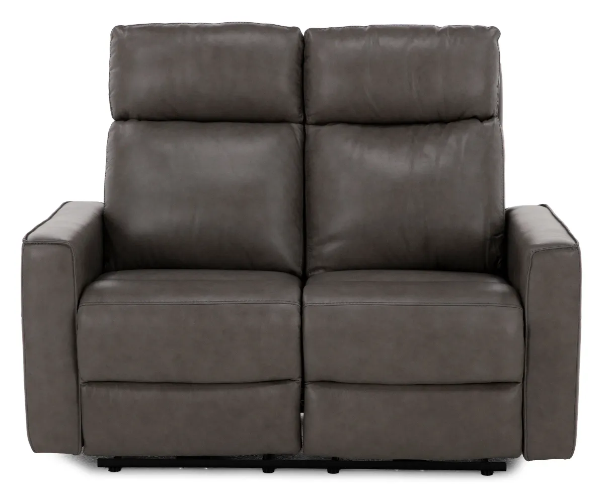 Flipper Leather Power Headrest Reclining Loveseat