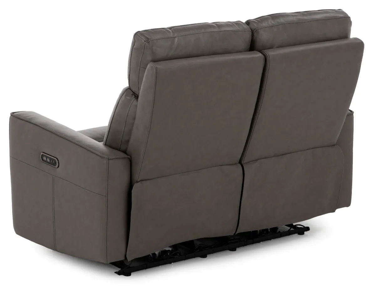 Flipper Leather Power Headrest Reclining Loveseat