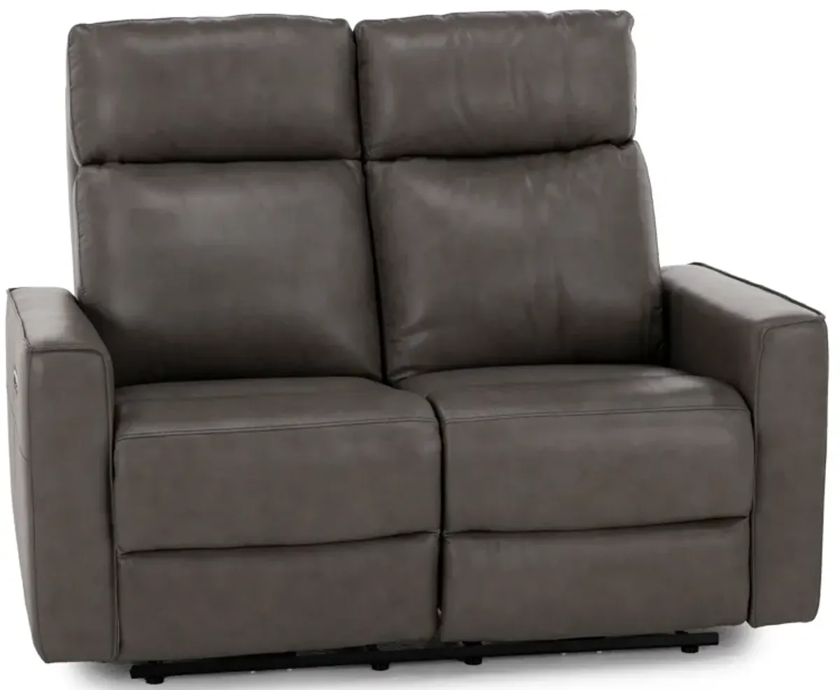 Flipper Leather Power Headrest Reclining Loveseat