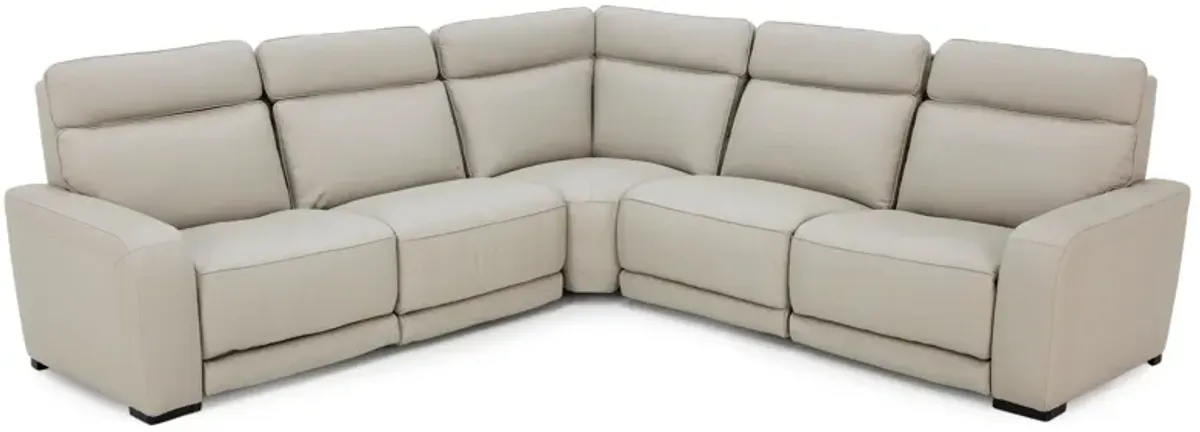 Percy Leather 5-Pc. Fully Loaded Wall Saver Modular With Immersive Audio, Heat And Massage