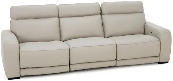 Percy Leather 3-Pc. Fully Loaded Wall Saver Reclining Sofa With Immersive Audio, Heat And Massage
