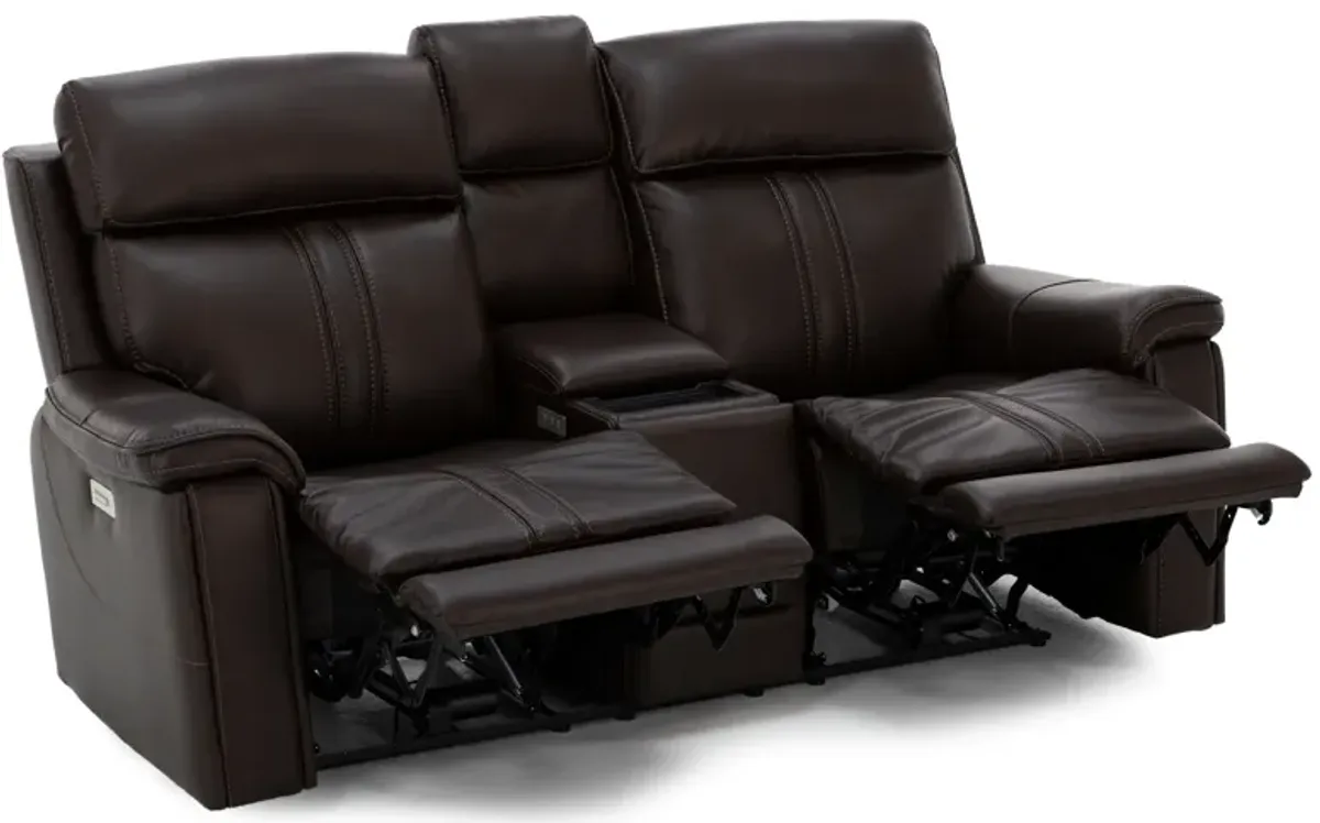Luke Fully Loaded Zero Gravity Reclining Console Loveseat With Immersive Audio, Heat And Massage