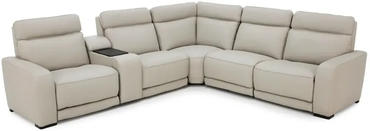 Percy Leather 6-Pc. Fully Loaded Wall Saver Modular With Immersive Audio, Heat And Massage