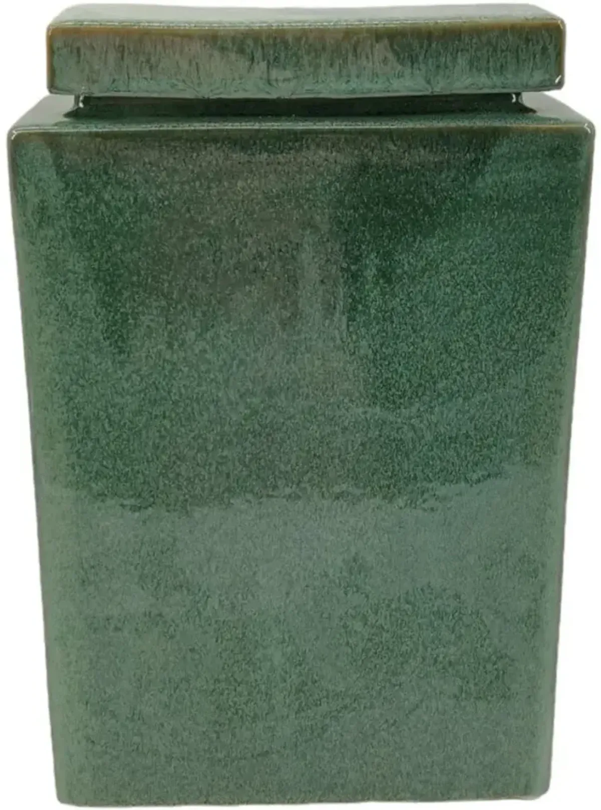 Large Green Ceramic Canister 11"W x 16"H