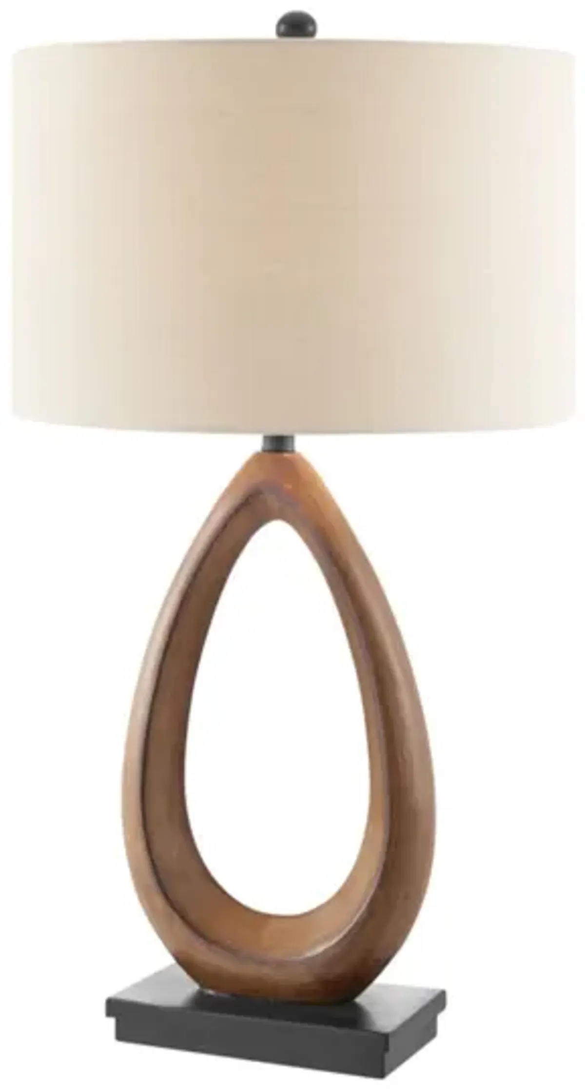 Brown Faux Wood Tear Drop Table Lamp 30.5"H