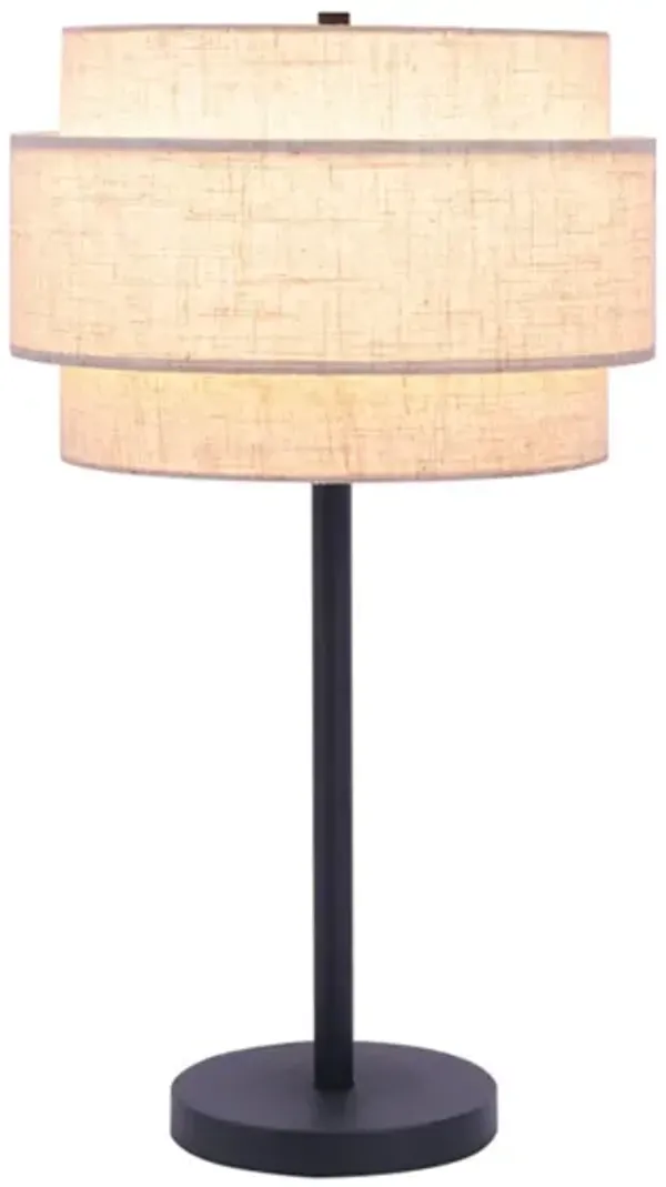 Black Metal With Layered Shade Table Lamp 27.75"H