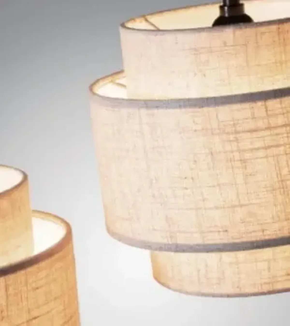 3-Light Black Metal With Layered Shade Arc Floor Lamp 93"H