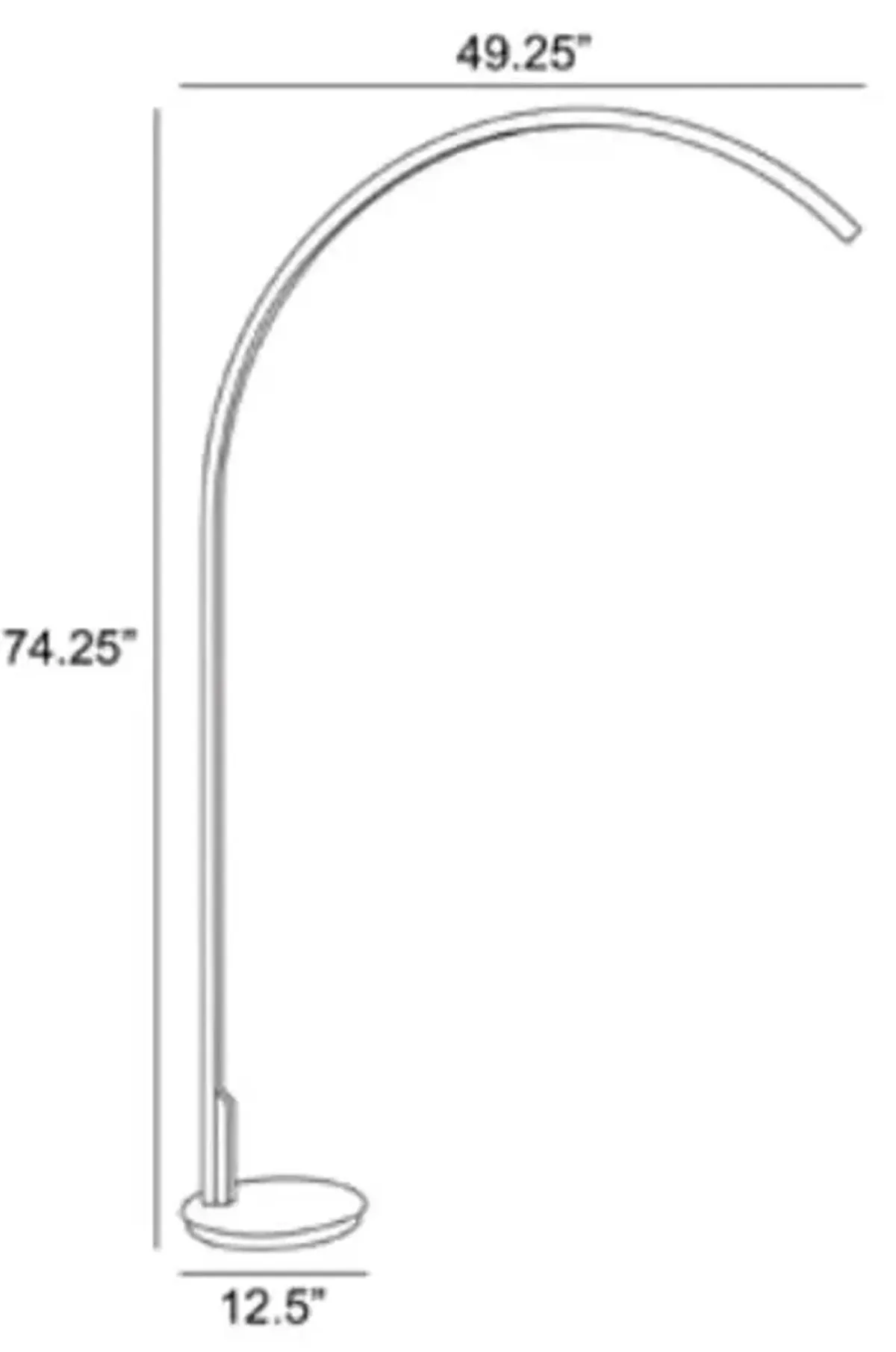 Black LED Arc Lamp 74.25"H