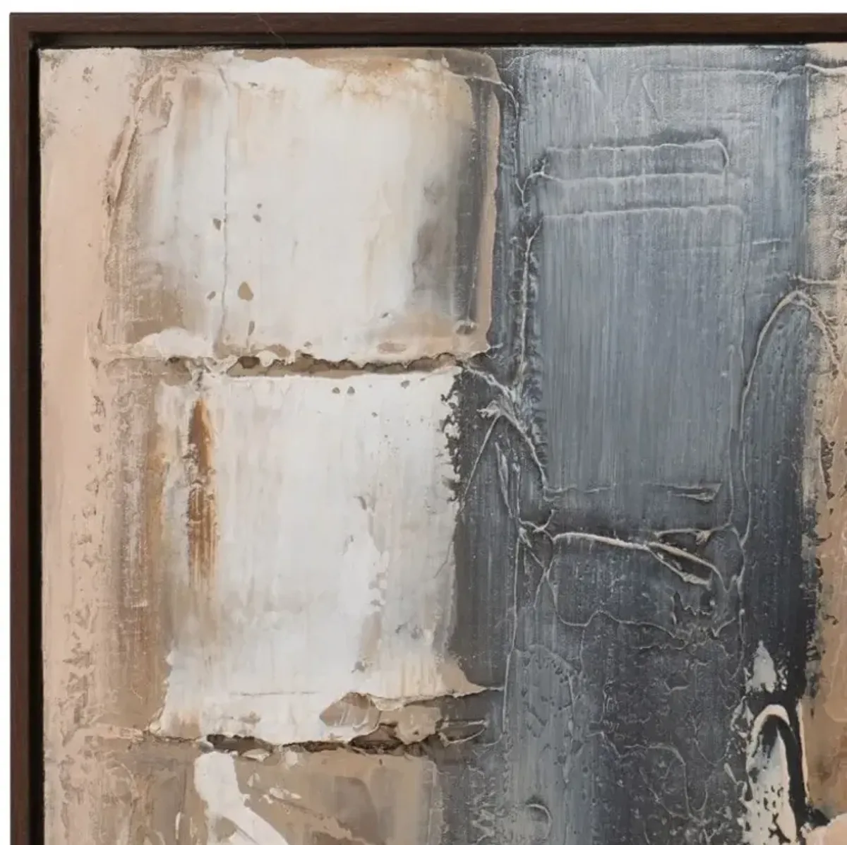 Set of 3 Black, Brown, and Grey Abstract Handpainted Wall Art 20"W x 40"H