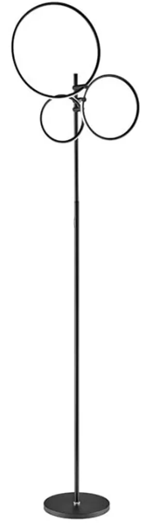 Black Tri Circle LED Floor Lamp 80"H