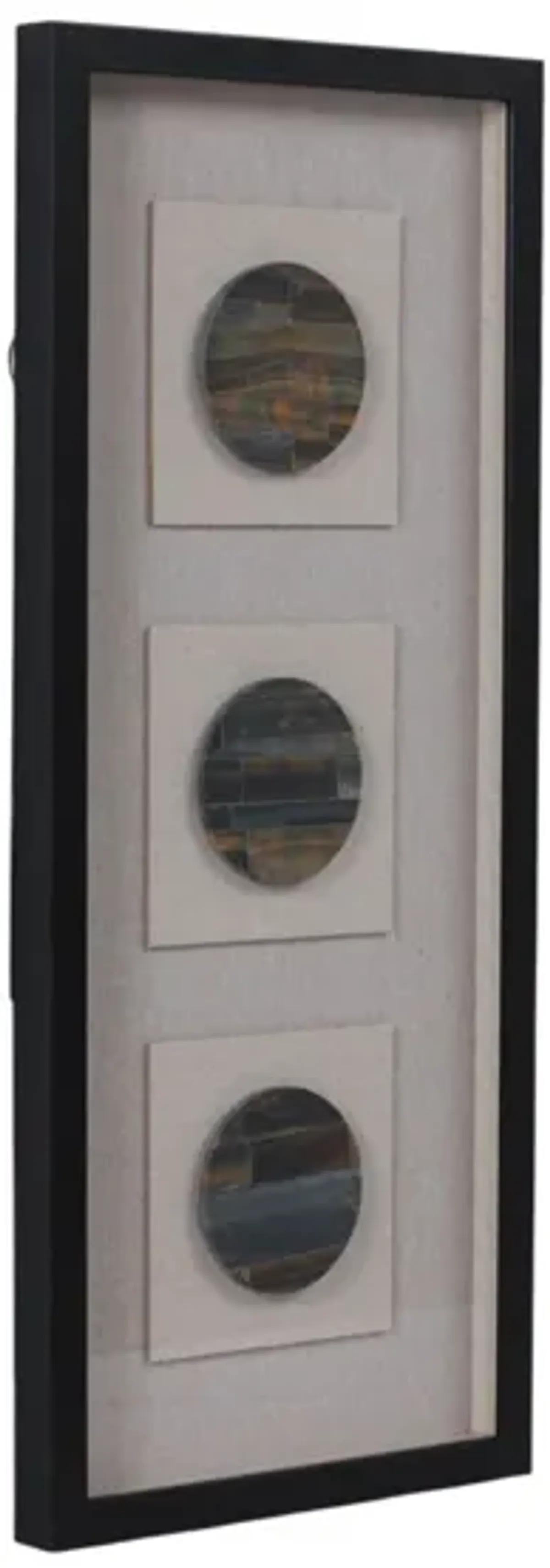 Tigers Eye Framed Shadow Box 12"W x 28"H