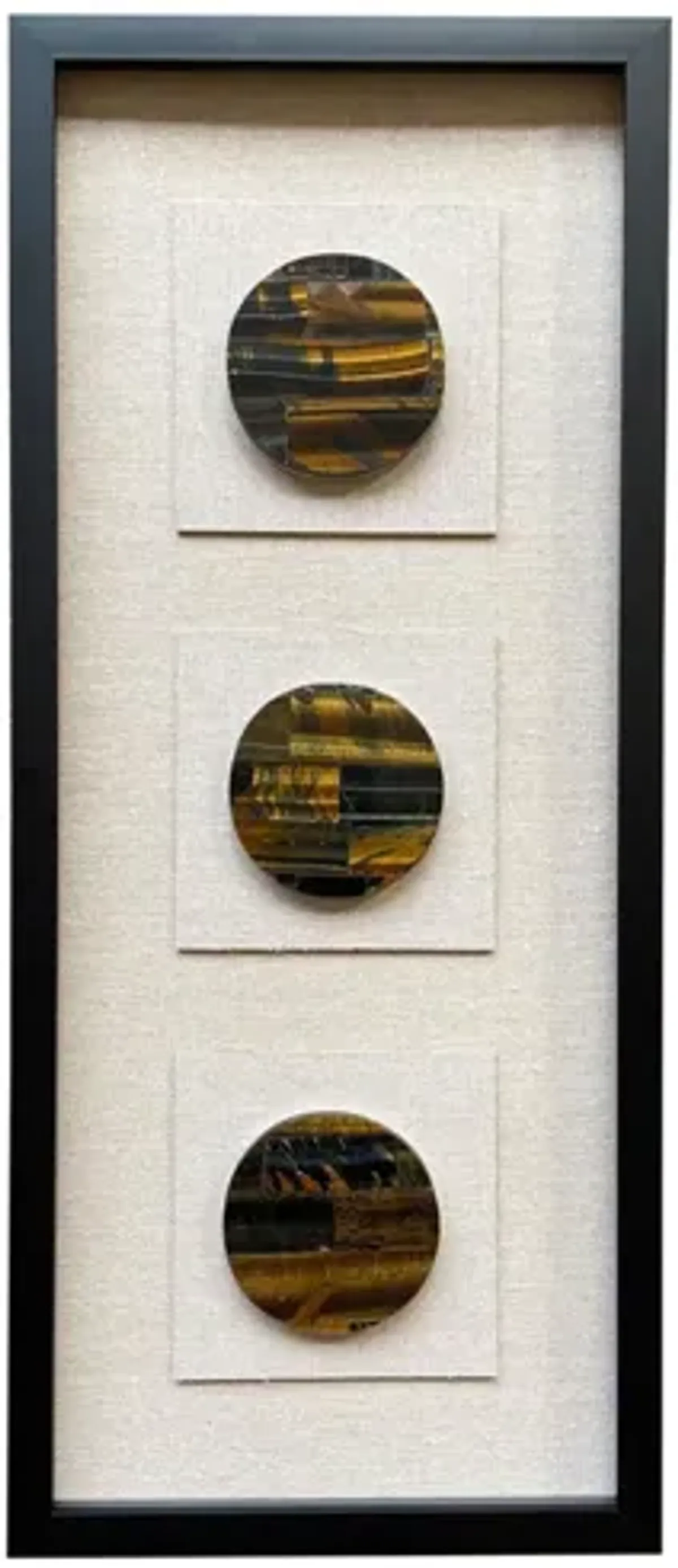 Tigers Eye Framed Shadow Box 12"W x 28"H