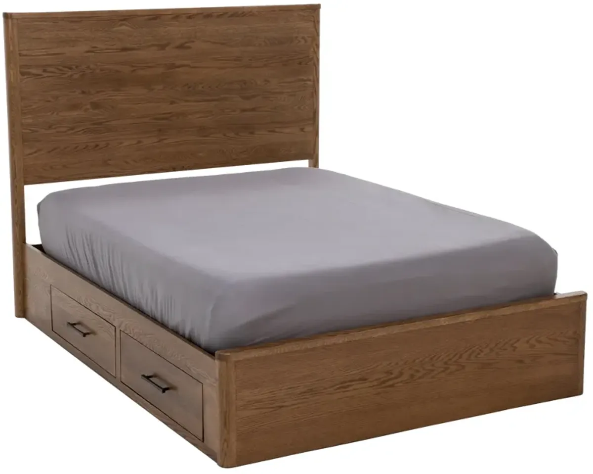 Witmer Modern Oak Queen Storage Bed