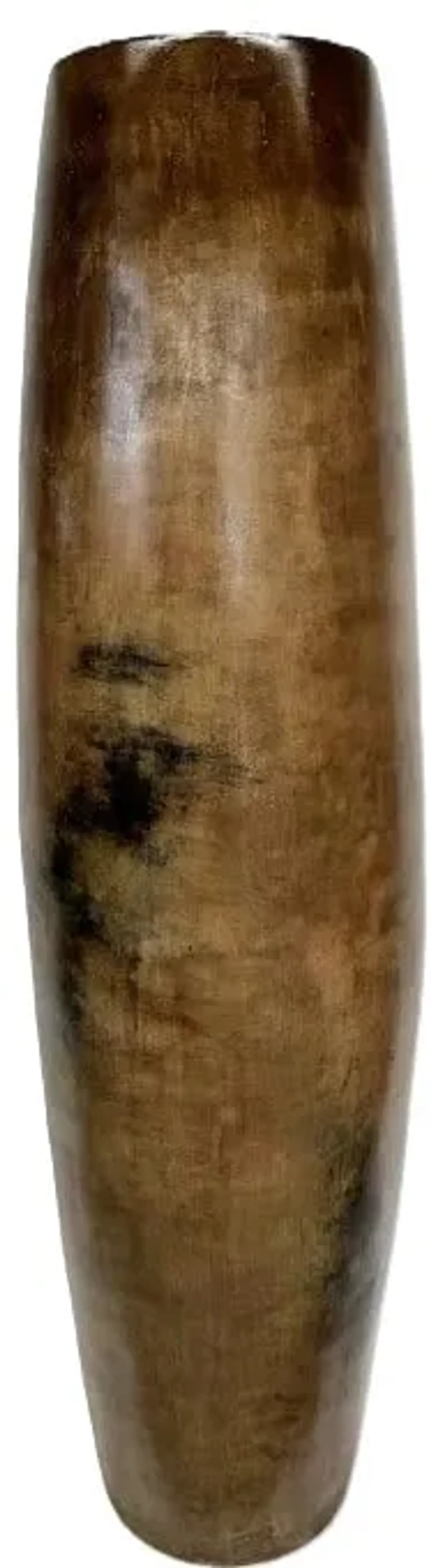 Small Tan and Black Ceramic Floor Vase 12"W X 40"H