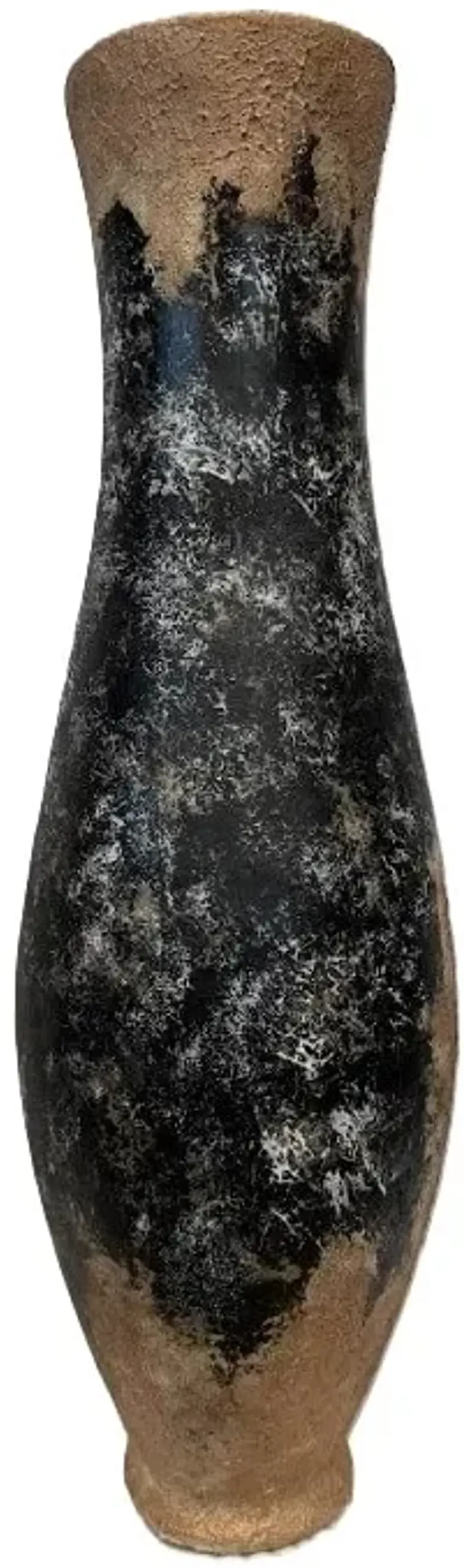 Large Brown and Black Ceramic Floor Vase 15"W X 46"H