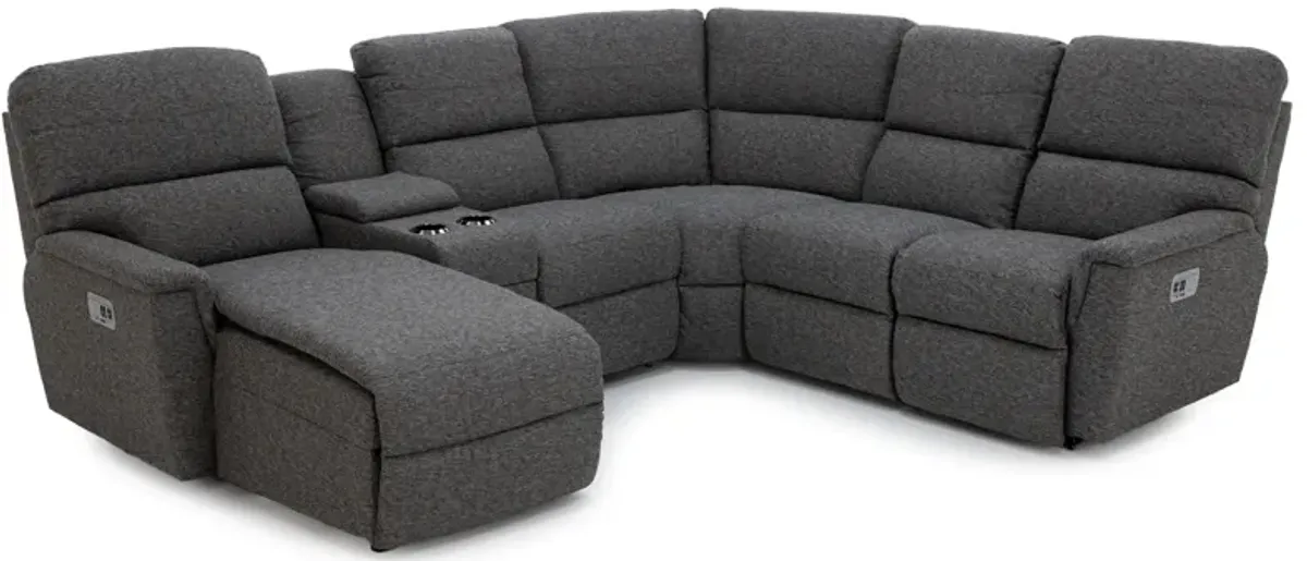 Ava 6-Pc. Power Headrest Reclining Modular With Wireless Remote In D197056 Onyx In Left-Facing With