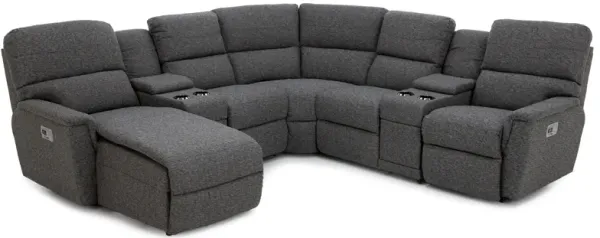 Ava 7-Pc. Power Headrest Reclining Modular With Wireless Remote In D197056 Onyx In Left-Facing