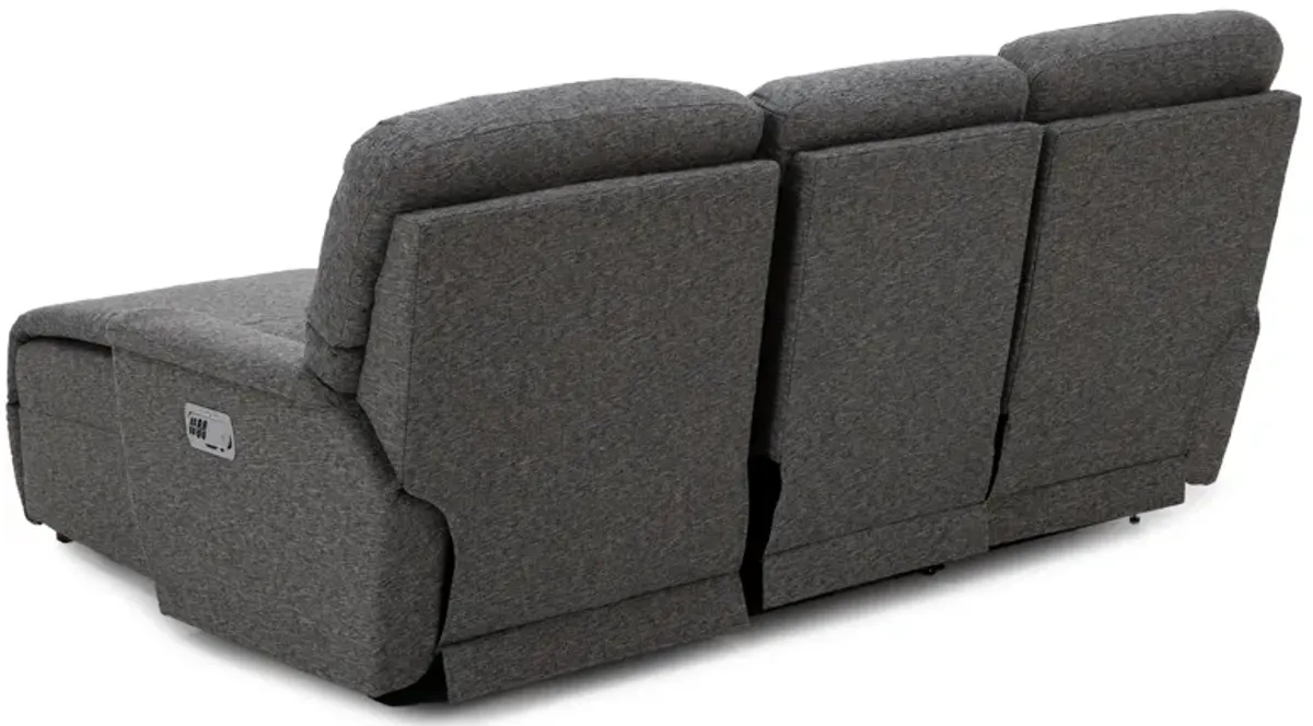 Ava 3-Pc. Power Headrest Reclining Chaise Sofa In D197056 Onyx In Right-Facing