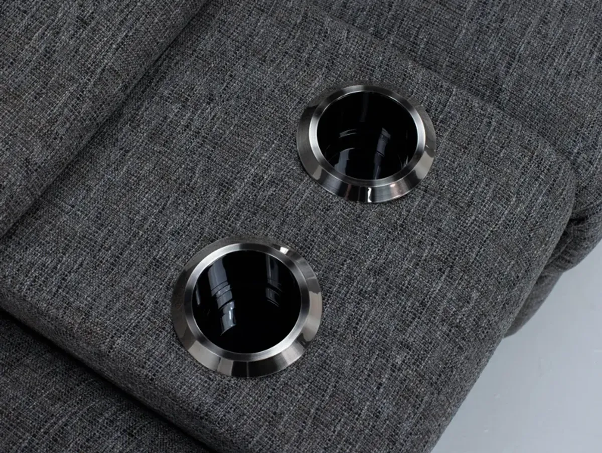 Ava 6-Pc. Power Headrest Reclining Modular With Wireless Remote In D197056 Onyx In Right-Facing With