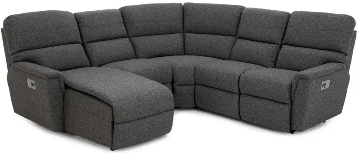 Ava 5-Pc. Power Headrest Reclining Modular With Wireless Remote In D197056 Onyx In Left-Facing