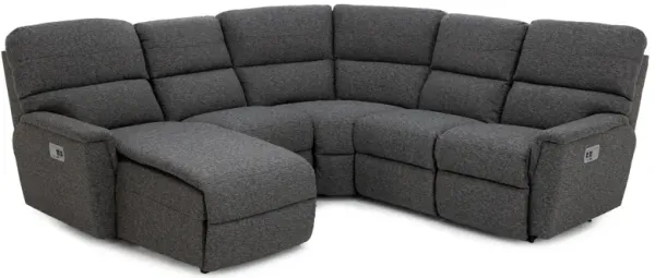 Ava 5-Pc. Power Headrest Reclining Modular With Wireless Remote In D197056 Onyx In Left-Facing