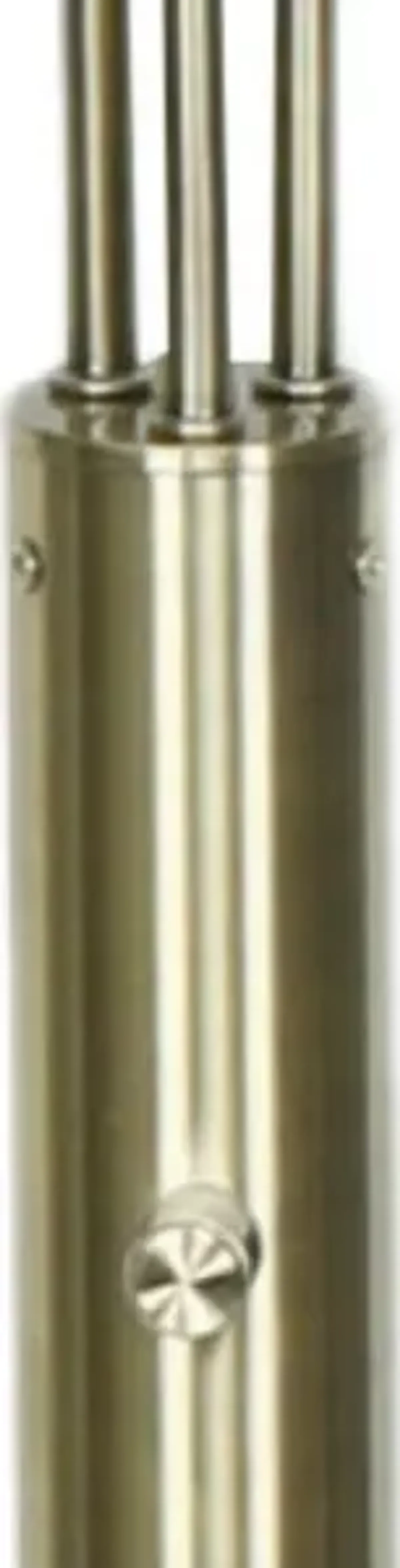 Antique Brass 3-Light With Drum Shades Marble Base Floor Arc Lamp 84"H