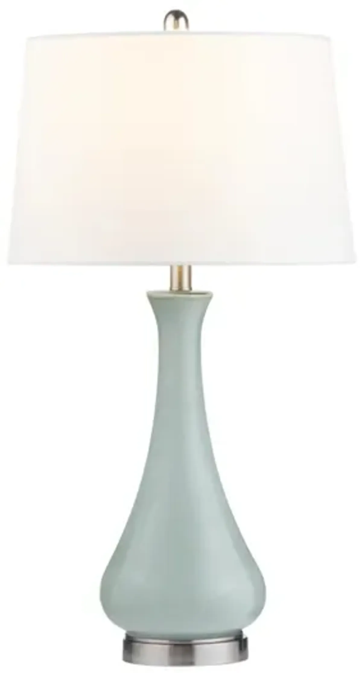 Light Blue Glass Table Lamp 30.25"H