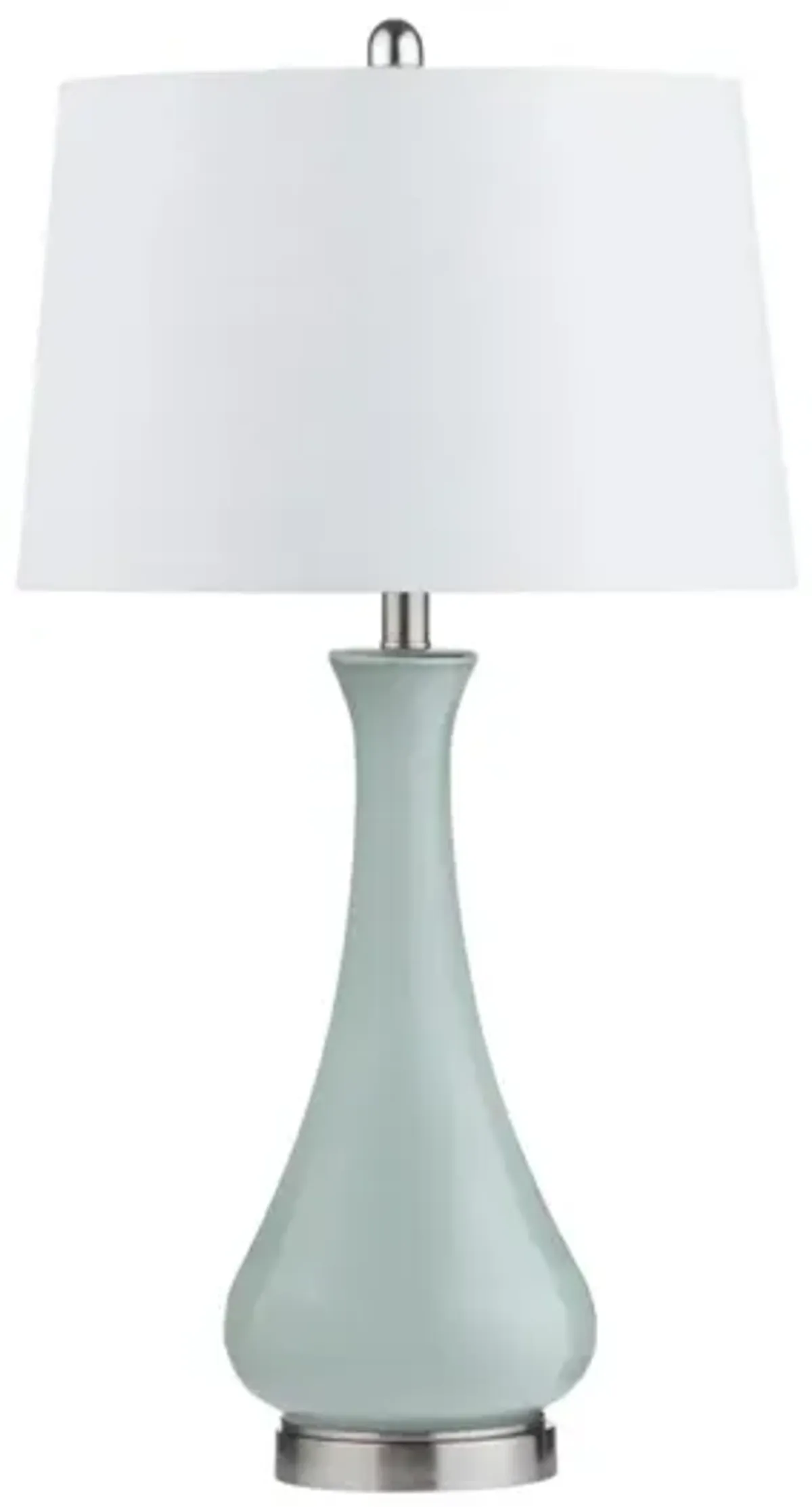 Light Blue Glass Table Lamp 30.25"H
