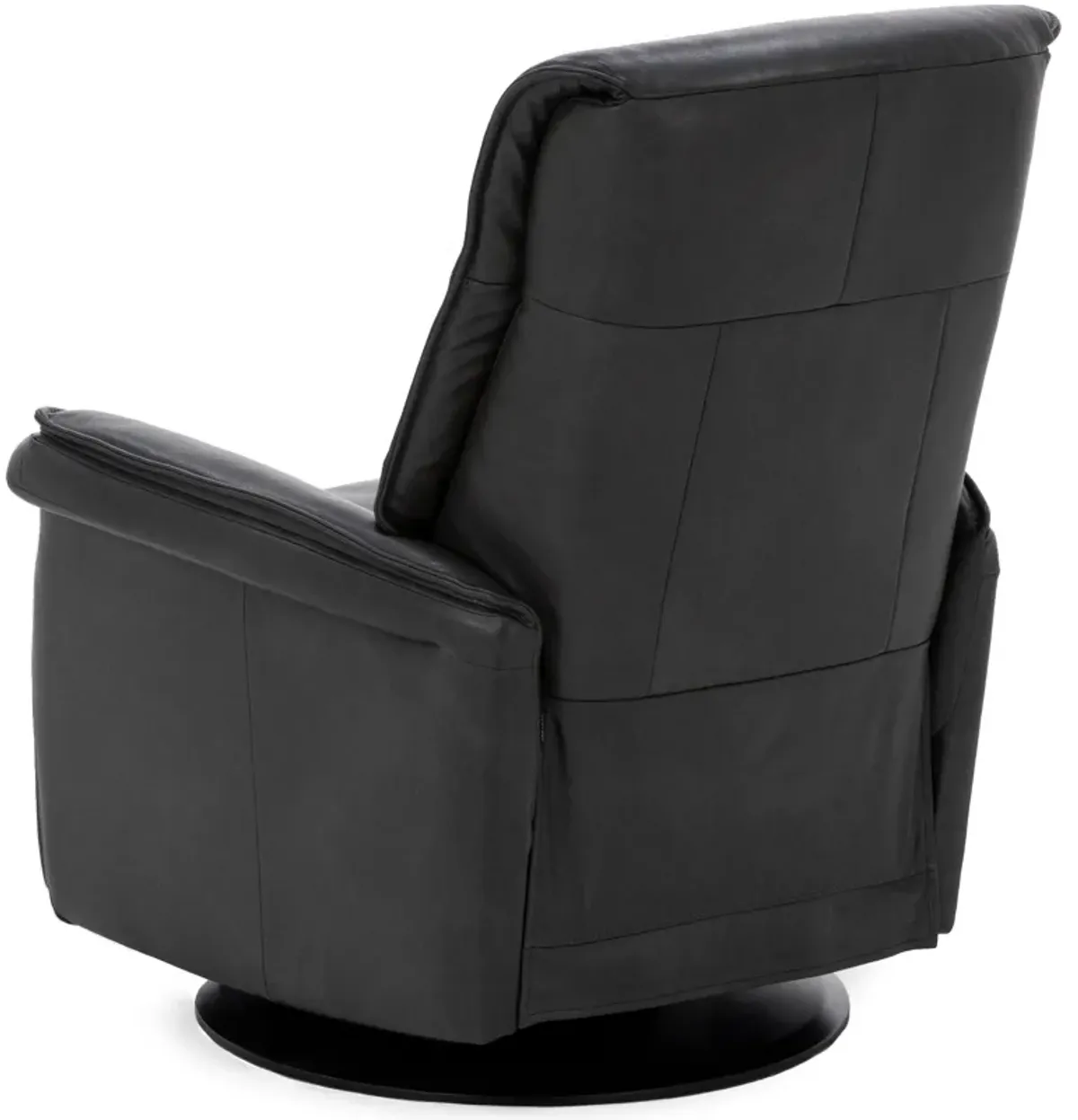 Cairo Leather Large Fully Loaded Swivel Glider Recliner in Anthracite