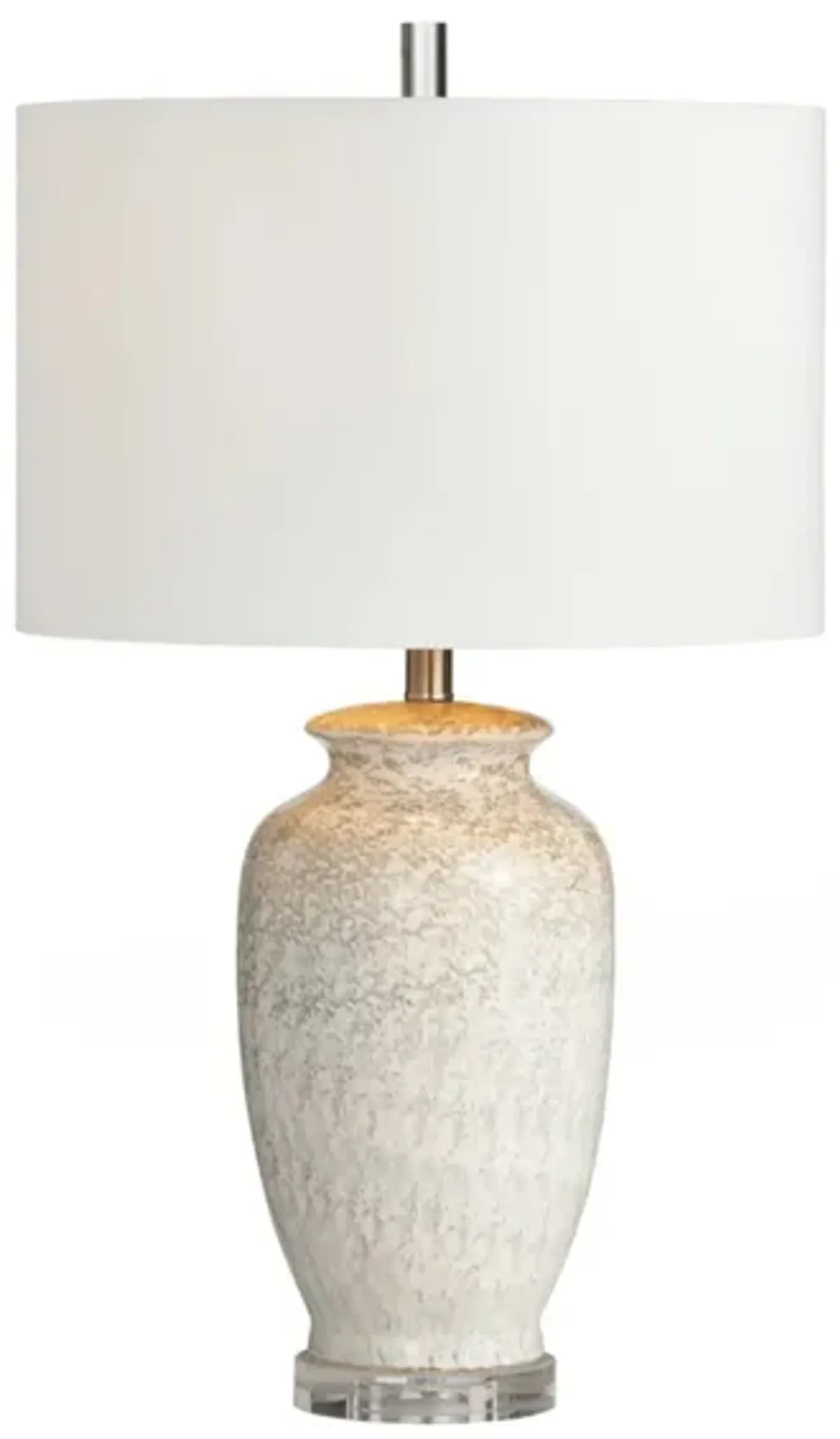Beige and Olive Ceramic Table Lamp 29"H
