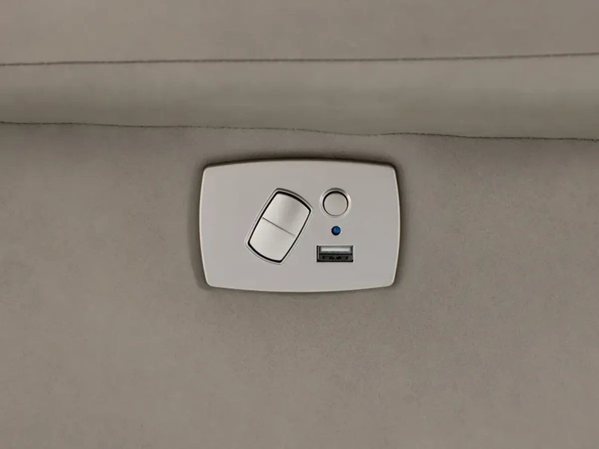 Cairo Leather Medium Power Swivel Glider Recliner in Dove