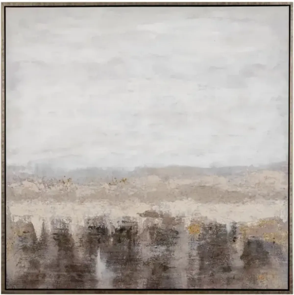 Brown Abstract Framed Canvas 49"W x 49"H