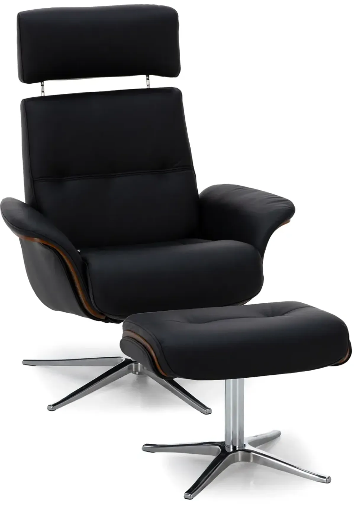 Sydney Leather Swivel Chair And Ottoman Set