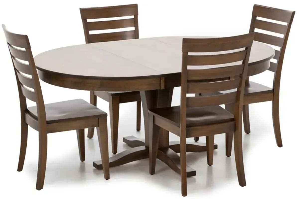 Canadel Gourmet 48-68" Round To Oval Dining Table In 25 Pecan Washed