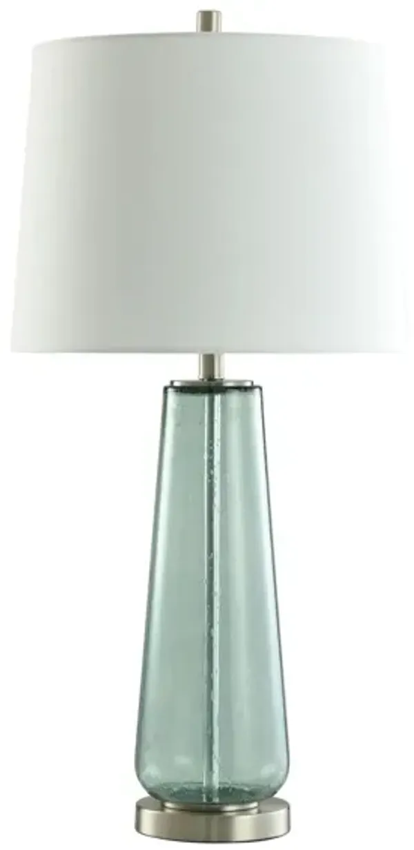 Aqua Glass Table Lamp 33"H
