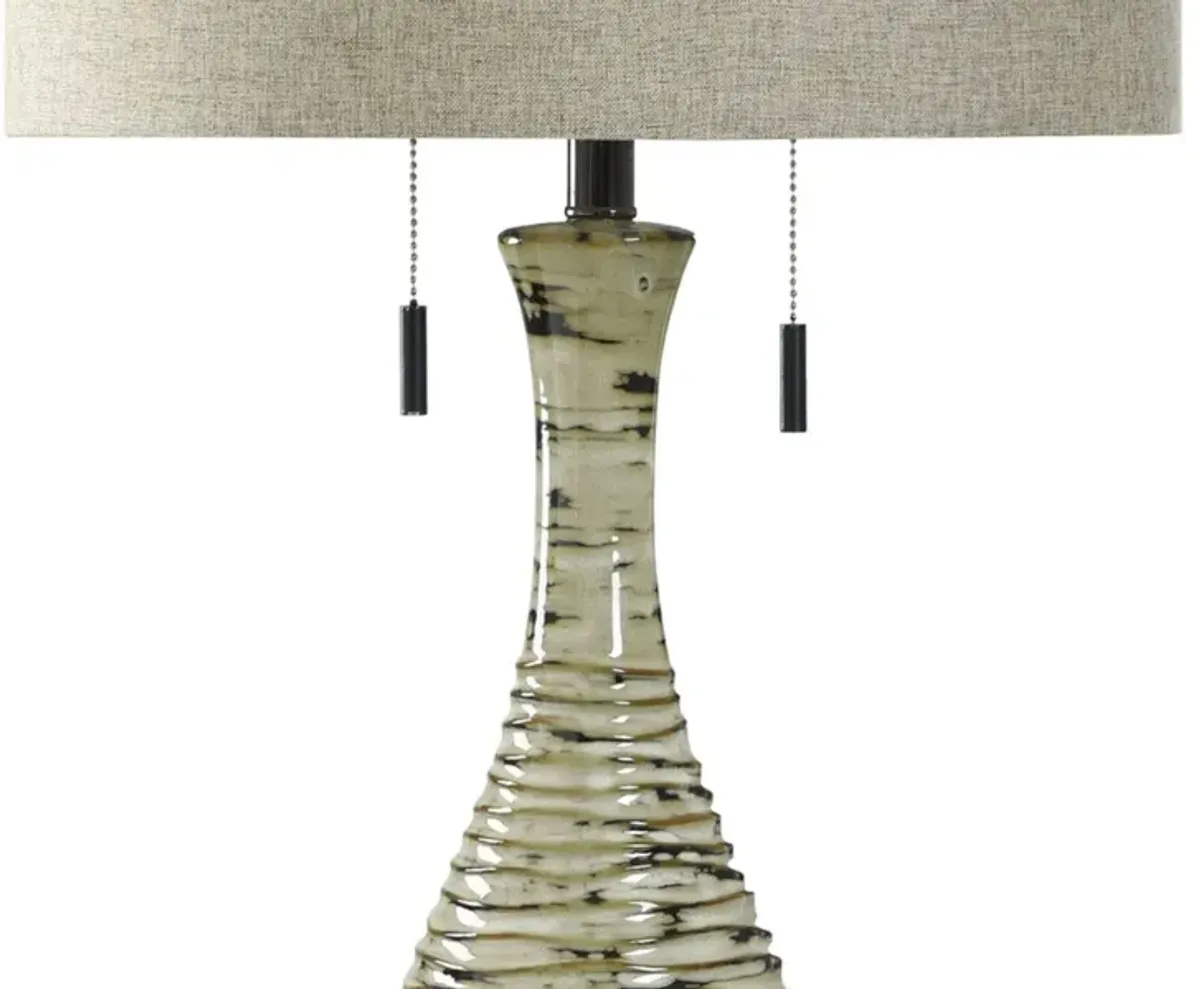 Cream Truffle Ceramic Table Lamp 34"H