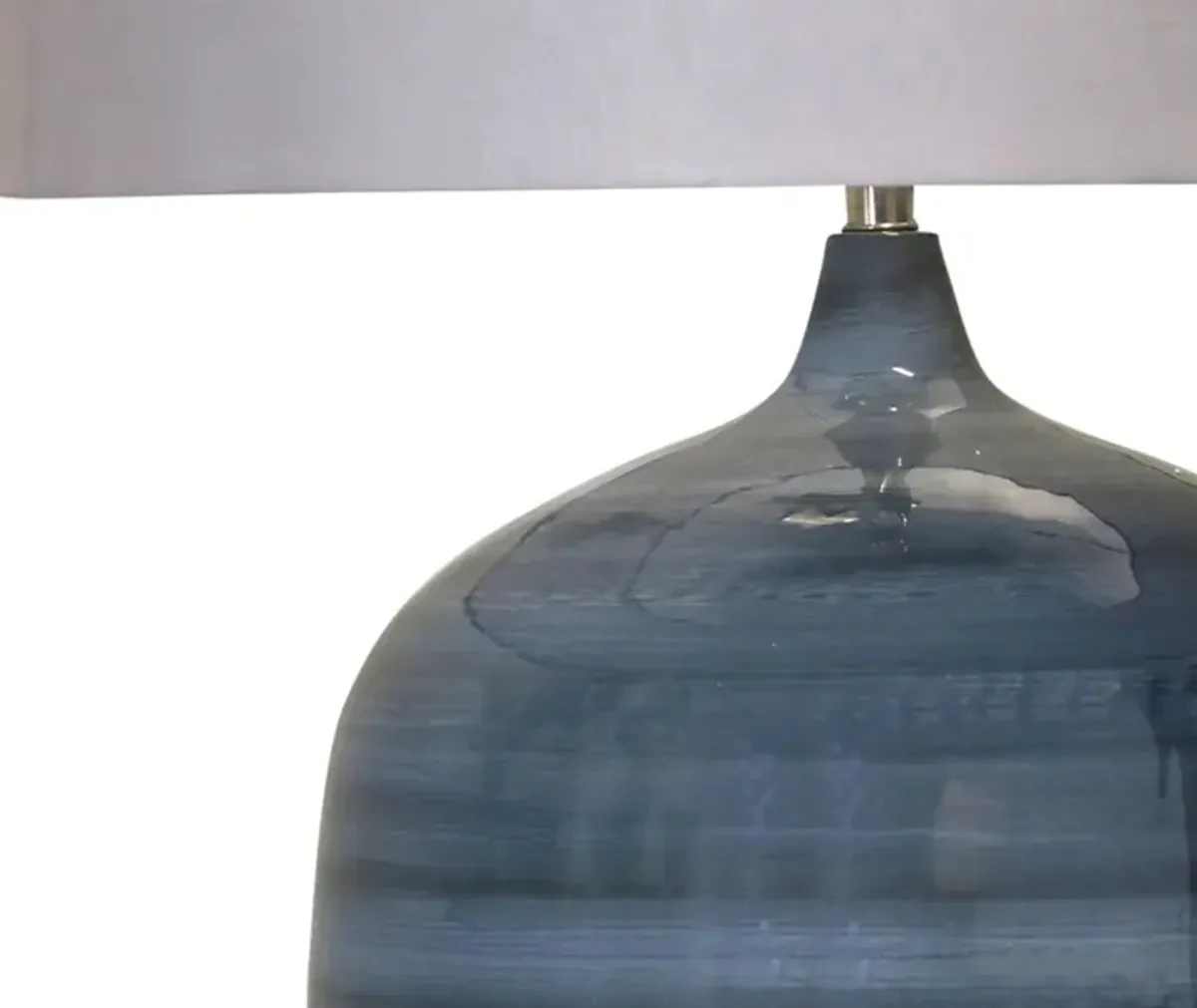 Blue Enamel Iron Table Lamp 27"H