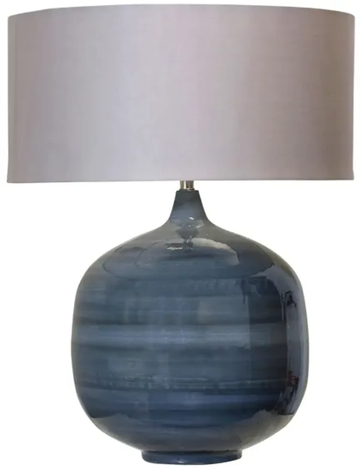 Blue Enamel Iron Table Lamp 27"H