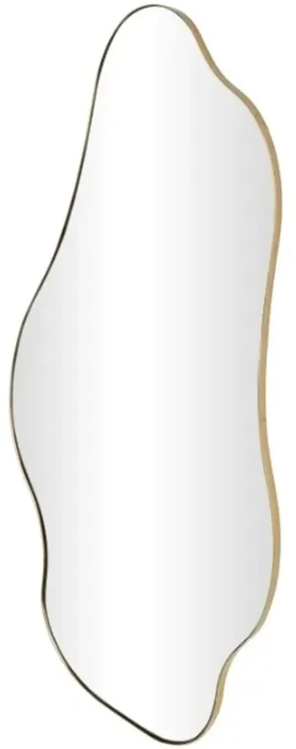 Gold Metal Wavy Wall Mirror 15"W x 40"H