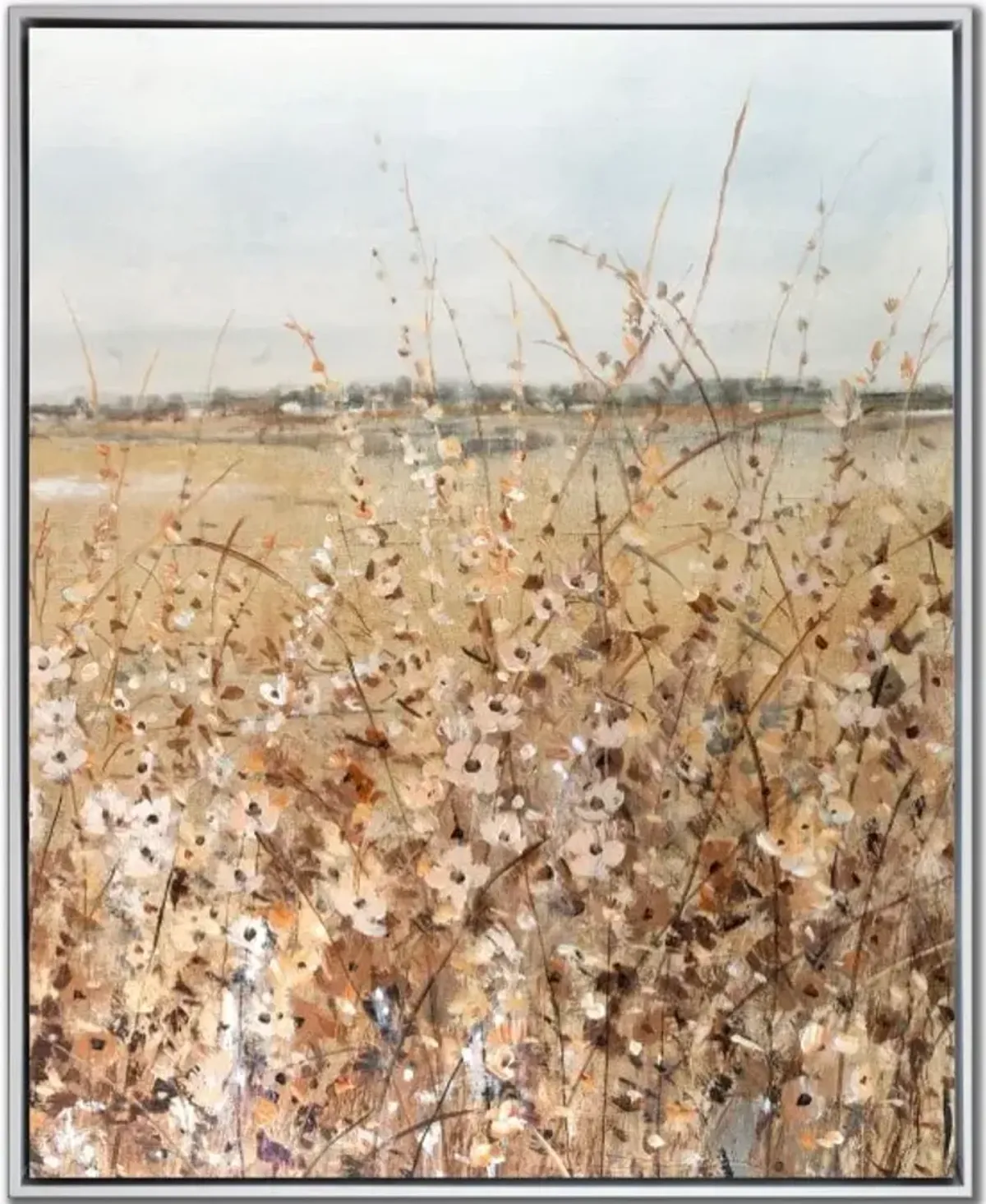 Umber Fields II Hand Embellished Framed Canvas 24"W x 30"H