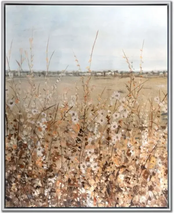 Umber Fields I Hand Embellished Framed Canvas 24"W x 30"H