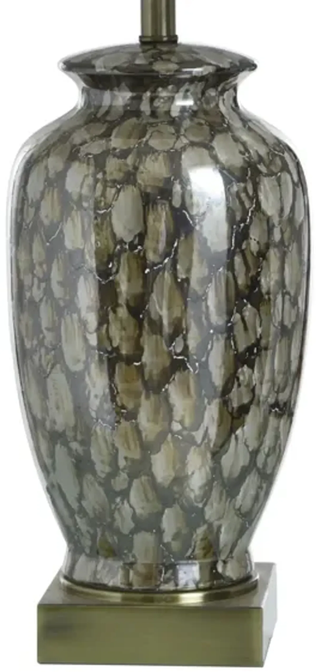 Brown Speckled Reactive Glaze Ceramic Table Lamp 31.5"H